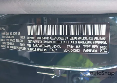 2021 Alfa Romeo Stelvio Ti Sport Awd из США, поврежденный, VIN ZASPAKBN4M7D15730